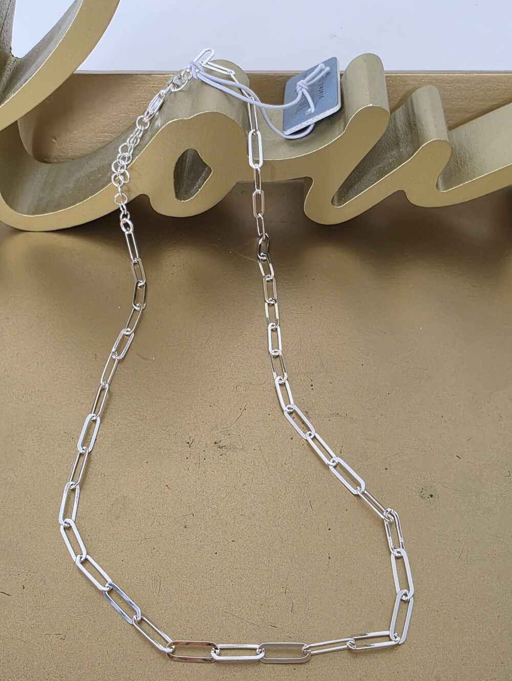 Modern Silver Paperclip Necklace - Sleek Link Chain